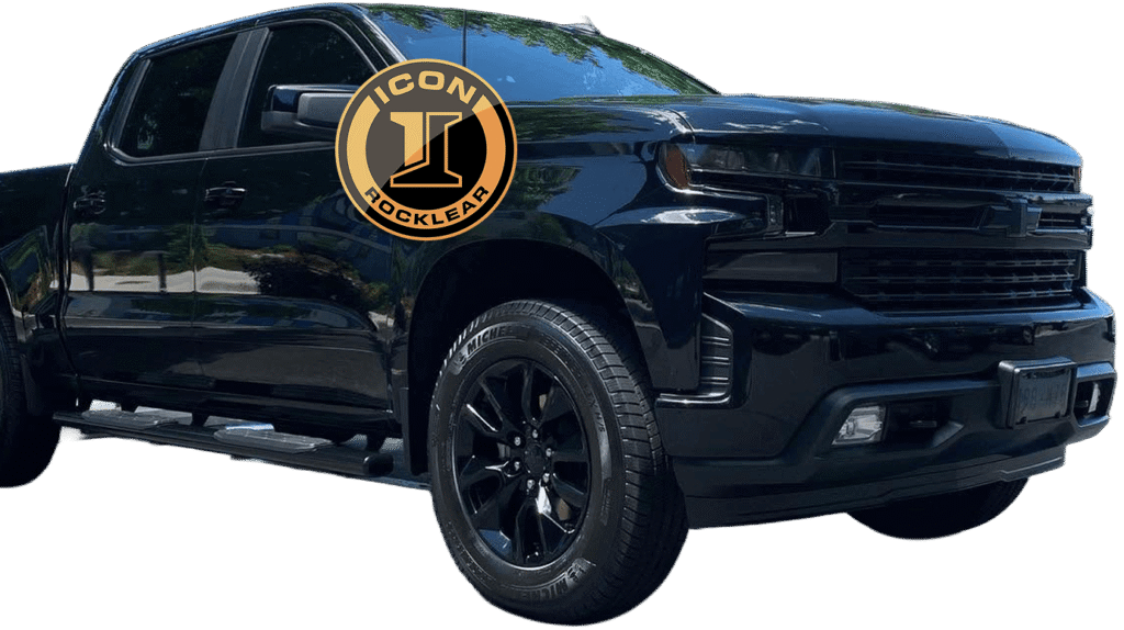 cut out of a black chevrolet truck
